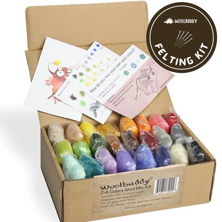 24 Color Needle Felting Wool Kit