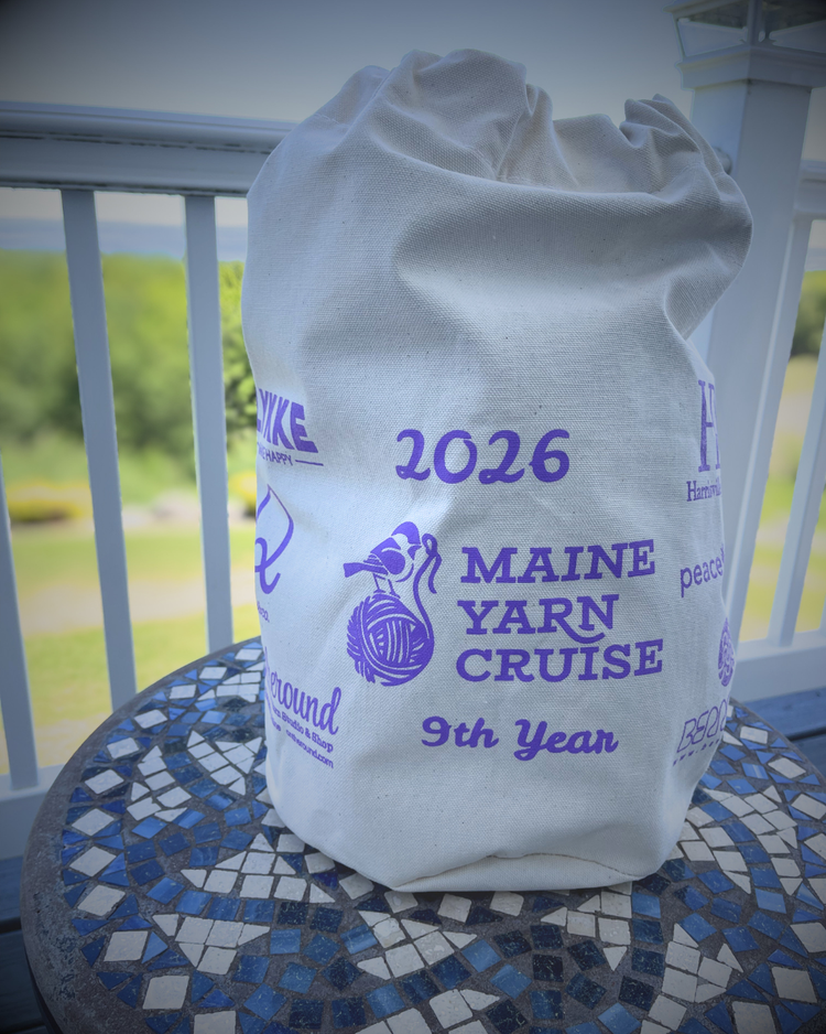 The 2026 Maine Yarn Cruise Bag and Passport are ready for pre-order! Get your 9th anniversary collectible Yarn Cruise bag here.
 - Dimensions: The bag is a cylinder with a 9-inch diameter. It is 15 inches high when open and approximately 13 inches high...