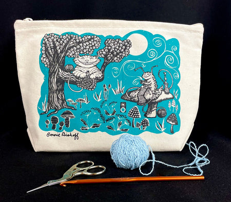 Wonderland Large  Zip Pouch