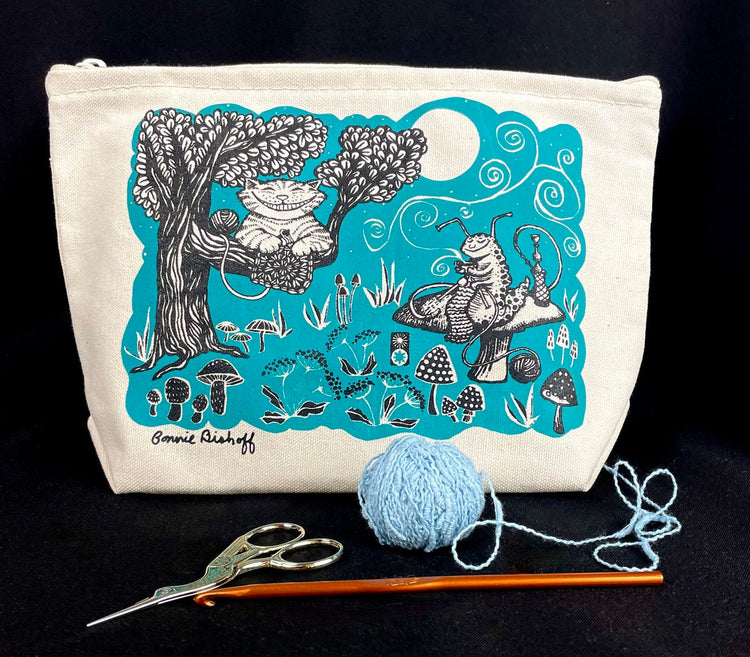 Wonderland Large  Zip Pouch