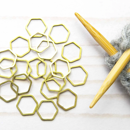 Brass Hexagonal Stitch Markers