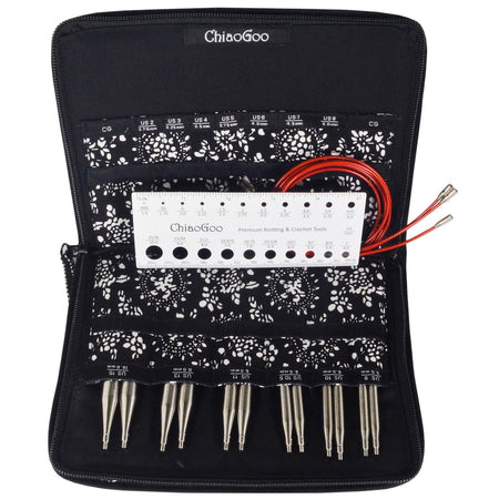 ChiaoGoo - 5" TWIST US 9-15 Interchangeable Needle Set Red Lace Large
