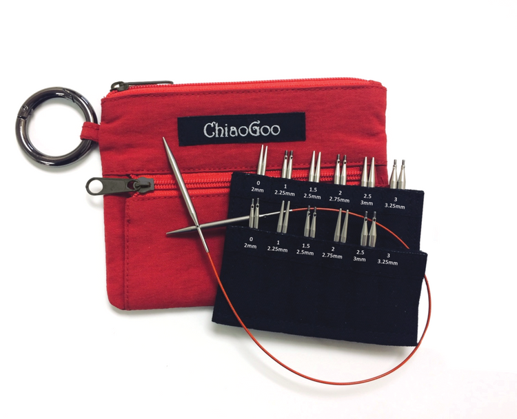 ChiaoGoo TWIST Shorties Needle Set Red US 0-3