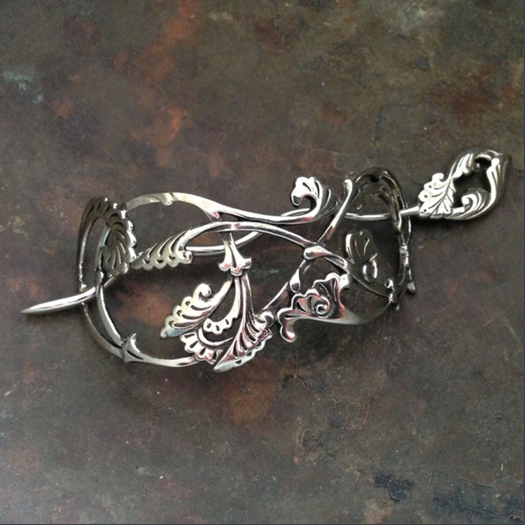 Passion Flower Vine Shawl Pin