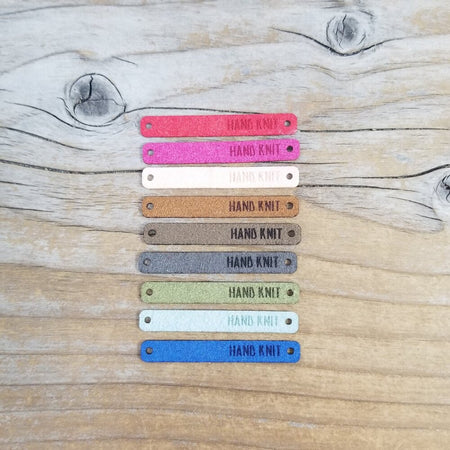 Hand Knit Slim Foldover Faux Suede Tags