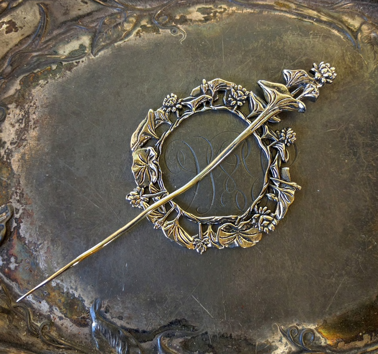 Lotus Garden Shawl Pin