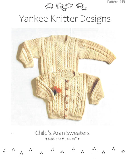 Yankee Knitter Child's Aran Sweaters Pattern #19