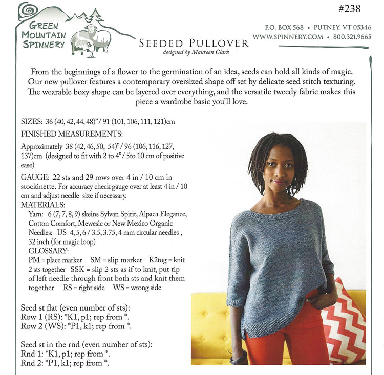 Seeded Pullover Pattern #238