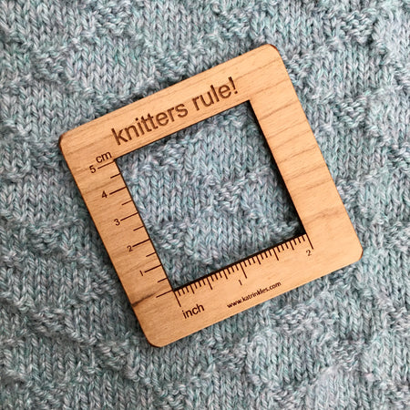 Katrinkles Knitters Rule! 2" Stitch Gauge Swatch