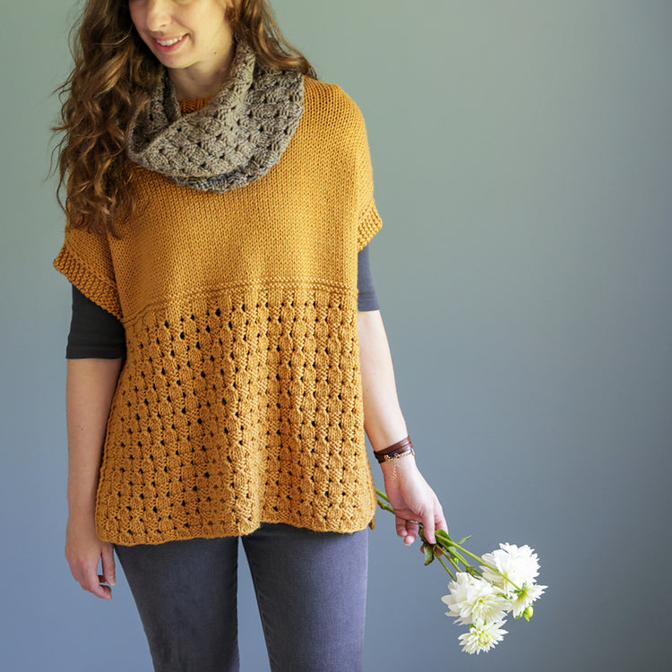 Happy Harvest Poncho & Cowl by Elizabeth Smith